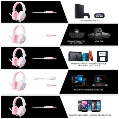 Sades Dpower Gaming Headset SA-722 - Pink